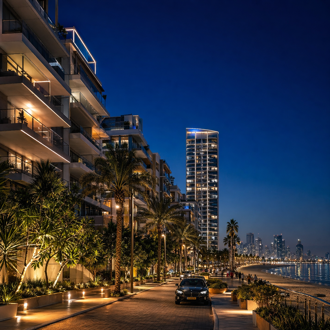 טיילת החוף של צפון תל אביב בשעות הערב